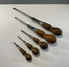5 VINTAGE CARPENTERS SCREWDRIVERS 6 1/2 ~ 17 3/4 FEDCO FOOTPRINT KING DICK