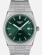 Tissot PRX T137.410.11.091.00 Swiss Quartz Date Watch Green Dial Box Papers