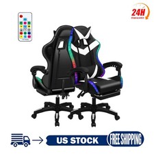 Gaming Chair with Massage,Ergonomic PC Computer Chair with Footrest Comfortable