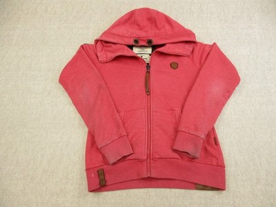 Naketano Hoodie Womens Large Pink Full Zip Jacket Sweatshirt Pockets
