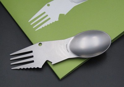 RICHARTZ SNACKTOOL | Multitool, Pockettool Löffel+Gabel+gezahnte Schneide, EDC