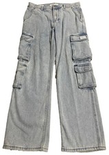 PacSun Mens Baggy Carpenter Jeans Light Wash Blue Denim Utility Pants 30x30