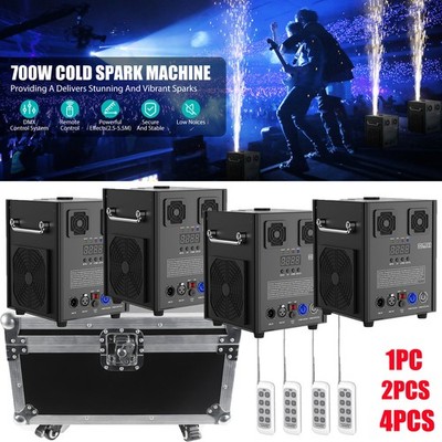 1/2/4X Cold Spark Machine Stage Effect DMX Firework DJ Event Party Wedding Case