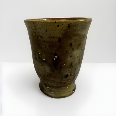 Handmade Studio Pottery Tumbler Yunomi. Signed