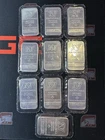 (10) Bar Lot Vintage 1 Troy Oz .999 Fine Silver National Refiners Sealed 10oz