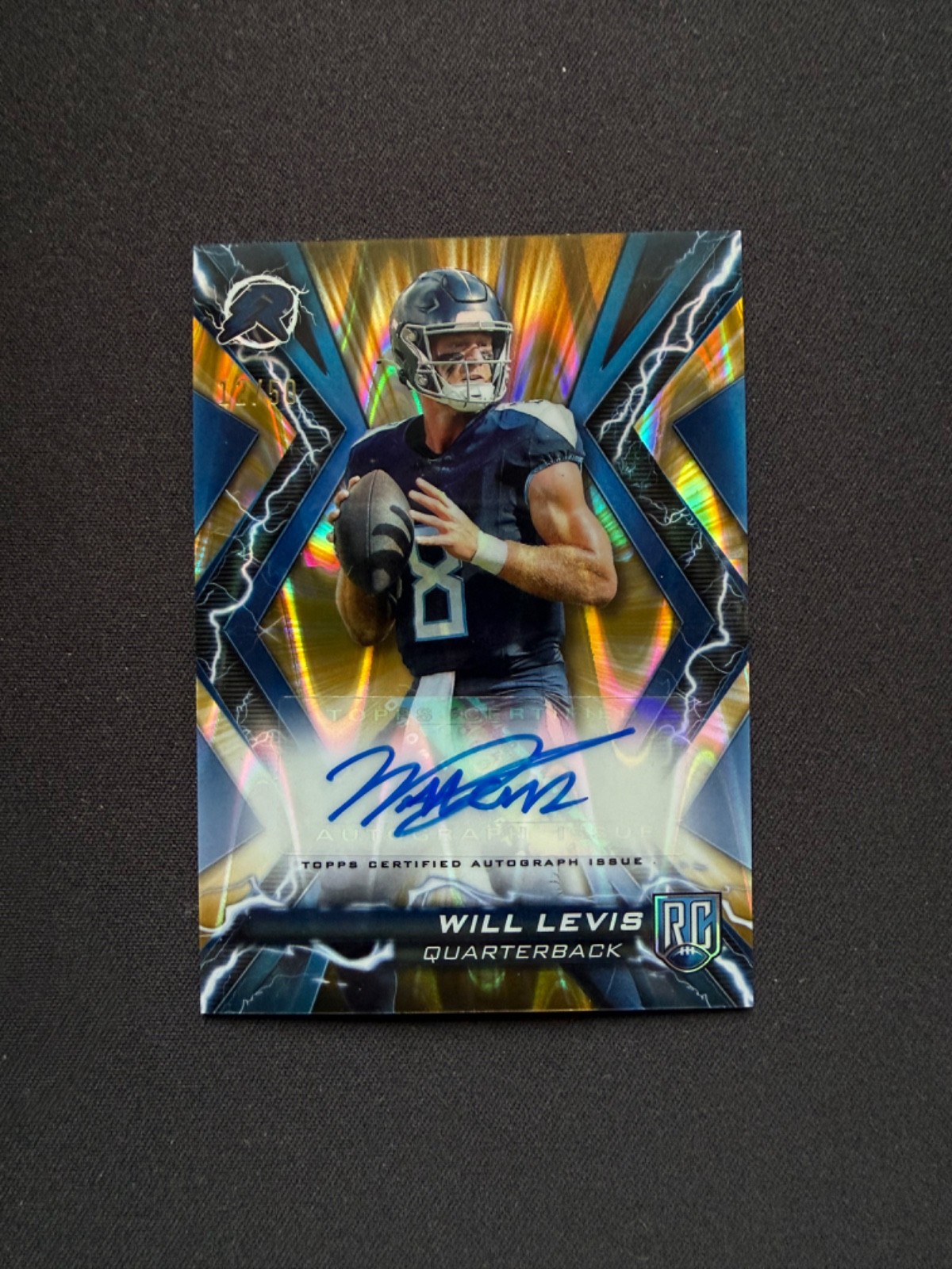 Will Levis Topps Composite Resurgence Amped Up Patch Autographs #WL Gold Power Surge