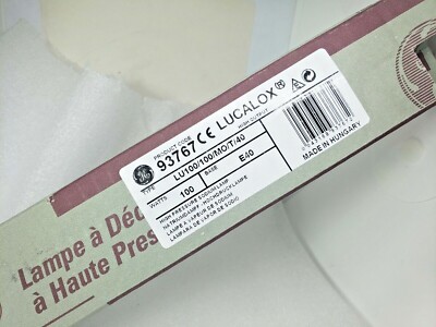 GE Lucalox High Pressure Sodium 100W E40 Warm White LU100/100/mo/t/40 #93767