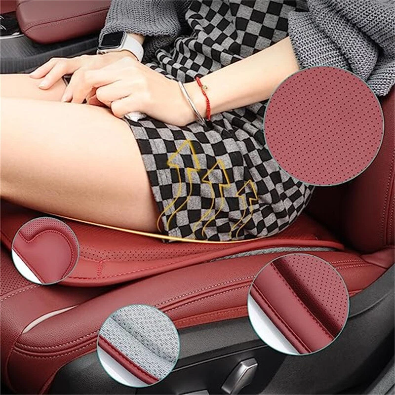 Cojín transpirable de cuero para asiento de coche, funda de cojín para asiento de espuma viscoelástica Foto 4 de 4