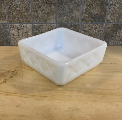 milk glass cigarette box Vtg Milk Glass Quilted Honey Comb Trinket Cigarette Box Dish 60's MCM Table  Deco