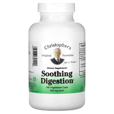 	Christophers Original Formulas Soothing Digestion Supplement 180 Vegetarian ...