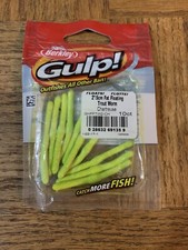Barkley Gulp Fat Floating Trout Worm Chartreuse-BRAND NEW-SHIP SAME BUSINESS DAY