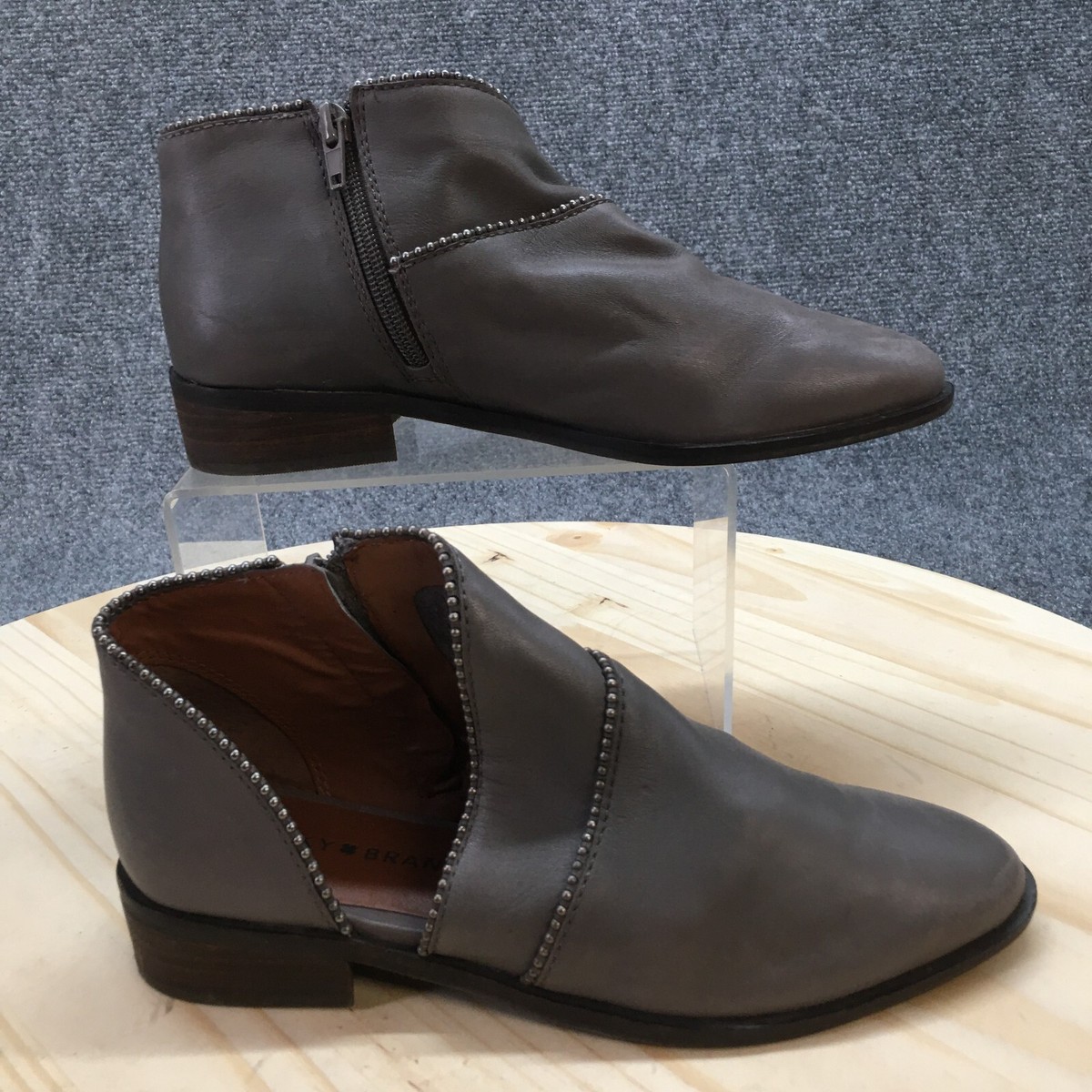 Lucky Brand Boots Womens Prucella Cut Out Ankle Booties Studded