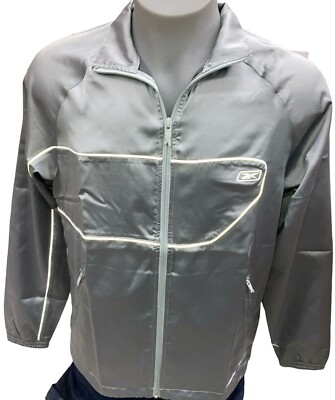 Reebok Silver Premier Track Jacket Zip Up Mens M NWT 