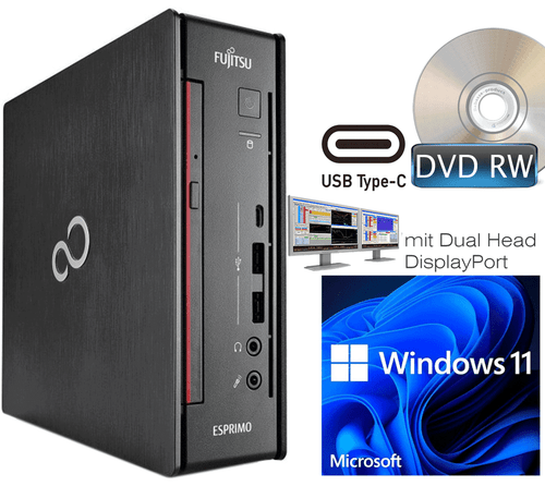 Mini Computer Q958 i3-8Gen 128GB SSD 8GB RAM D-Port RS-232 Windows 11 V649-DVDRW - Picture 5 of 6