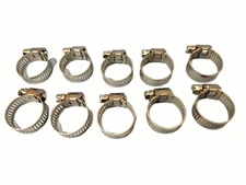 NEW WORM-DRIVE 10 PK HOSE CLAMP 5/8”- 1 1/4" STAINLESS STEEL CLAMP AND SCREW
