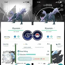 Pokémon Go - Shiny Kyurem Unova Special Background-Legacy Glaciate -TRADE or PTC