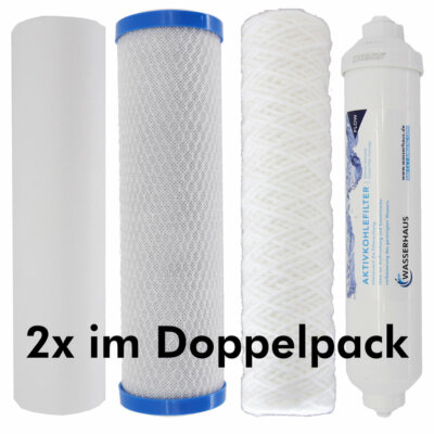 Doppelpack Filterset QuaRO Pur | 2 x Ersatzfilterset QuaRO Pur | Umkehrosmose