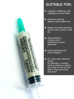 Diamond Paste Compound Polishing Lapidary 2.000 (L) Grit, 5 Gram