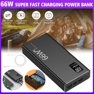 66W Portátil 40000mAh Power Bank USB LCD Cargador Batería Para Teléfono Celular