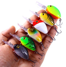 6PCS Fishing Lure Bait Minnow Saltwater Swimbait Artificial Crankbait Trout Bass