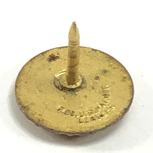 Goldtone Enamel Kiwanis International Label Pin Tie Tack Pin Vintage Pinback - Picture 3 of 3