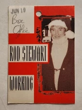 VINTAGE SATIN ROD STEWART WORKING PASS BACKSTAGE PASS JUNE 19TH