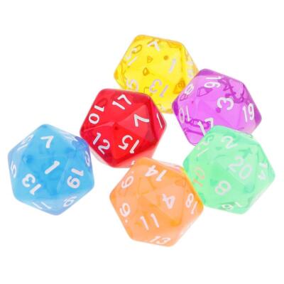 6pcs 20 Seiten Würfel D20 Polyhedral Würfel für Dungeons und Dragons