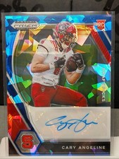 2021 Prizm Draft Picks Blue Cracked Ice Cary Angeline Rookie Auto /75 #DPA-CAN 