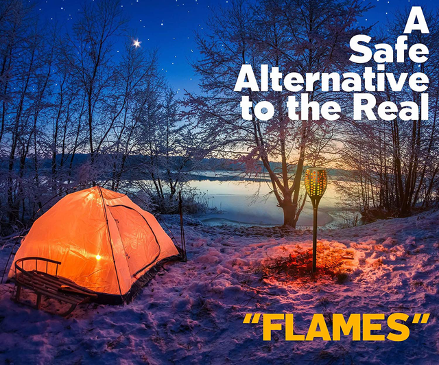 Sunlitec Solar Lights, Waterproof Flickering Flames Torches Lights