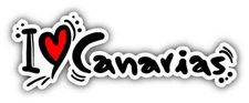 I Lobe Canarias Travel Slogan Car Bumper Sticker Decal 8" x 2"