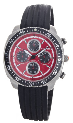 Men's Sector 270 Red Dial Black Rubber Band Chronograph Watch 3251901055