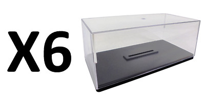 Satz von 6 Acryl-Vitrinen + Sockel für Modellautos 1:24 Aufbewahrung PKW