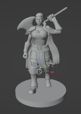 Human Female Barbarian 28mm Scale DND D D Tabletop Miniature