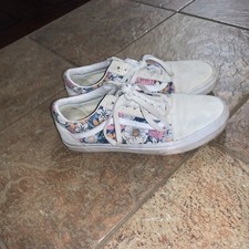 Vans Old Skool Women's Sneakers M 8 W 69.5 Floral Print Multi-Color Suede Upper