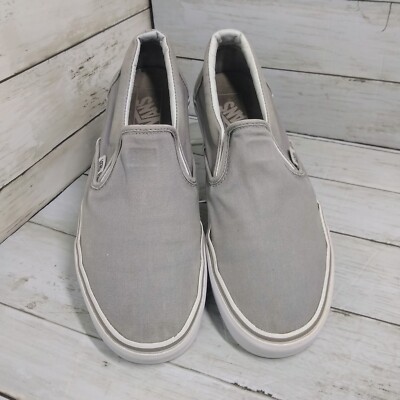 Vans Classic Grey White Off the Wall SlipOn Canvas Shoes 9.5Men/11Women Vans Classic Grey White Off the Wall SlipOn | Mercari main image 3