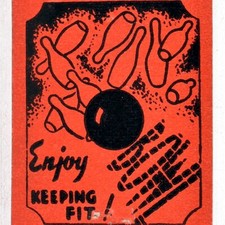 1950s Midland Bowling Alley Theater Ashman At Circle Michigan Matchbook Cover #1