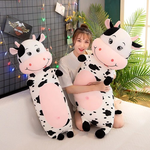 Creative Milk Cow Plush Pillow Toys Soft Stuffed Cartoon Animal Cattle Doll Toy
