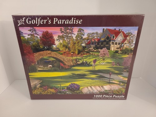 Golfer's Paradise 1000 Piece Puzzle Vermont Christmas Company VC1064 SEALED NEW - Picture 2 of 4