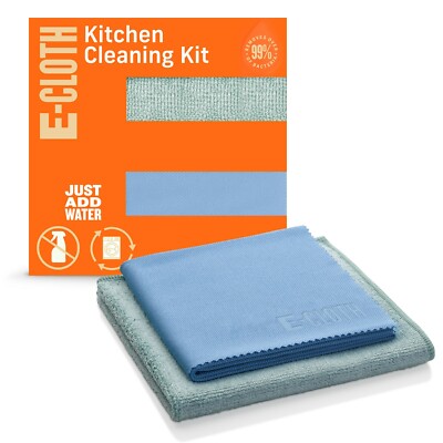 E-Cloth Kitchen Cleaning Kit, Premium Microfiber Cleaning Cloth with Scrubber