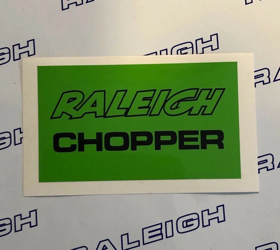 RALEIGH CHOPPER MK2 SEAT DECAL IN GLOSS GREEN WITH BLACK TEXT - Image 1 of 1