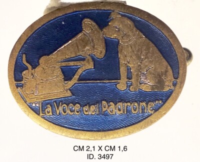 The Voice of the Master Advertising Badge Record House 1930s ca 