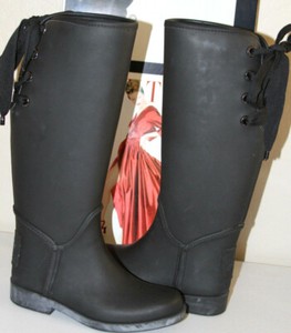 coach lace up rain boots