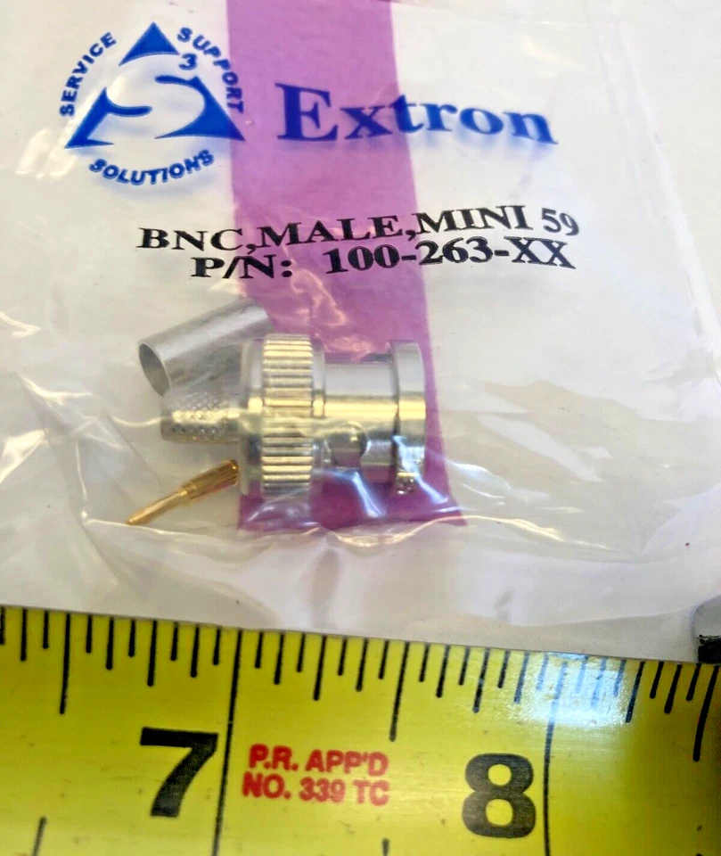 EXTRON 100-263-01 Mini 59 High Resolution Crimp BNC Male Lot 6X Cable Connector - Image 4 of 4