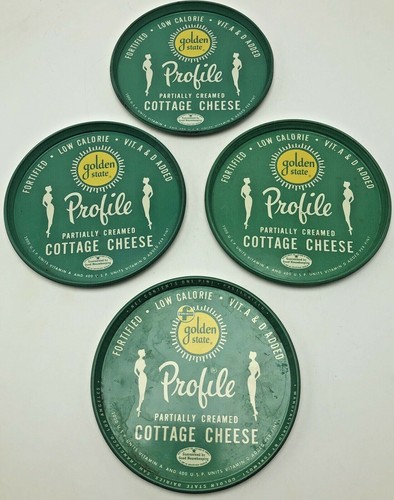 Vintage Golden State Profile Cottage Cheese Metal Lids 1950s Foremost Teal - Picture 9 of 9