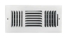 Wall/Ceiling Register 4" H X 12" W 3-Way Powder Coat White Steel Powder Coat