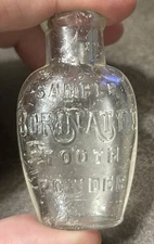 Cork Top Sample Bottle Borinated Tooth Powder 2.25” Antique