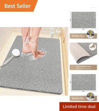 Luxurious Non-Slip PVC Loofah Shower Mat 24x16 for Safe Bathtime Comfort