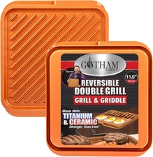 Reversible Grill Pan and Griddle Pan for Stove Top with 3X Coated Surface Perfec