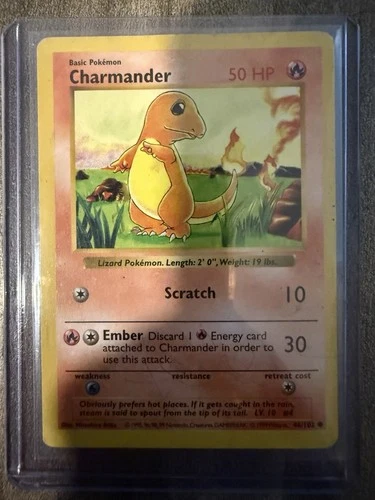 Pokémon Charmander Base Set Shadowless Common 046/102 1999 Basic 50 HP English