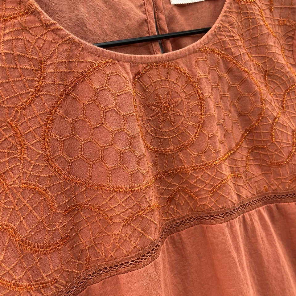 Blusa Johnny Was 4 Love Liberty Pequeña Naranja Campesina Cuentas Crochet Boho Top Foto 3 de 4